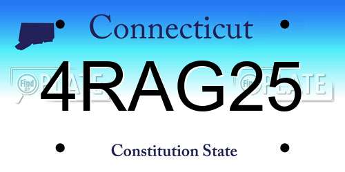4RAG25 Connecticut License Plate