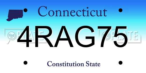 4RAG75 Connecticut License Plate