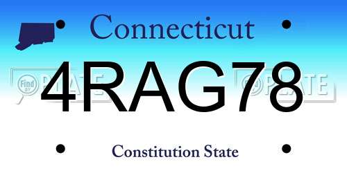 4RAG78 Connecticut License Plate