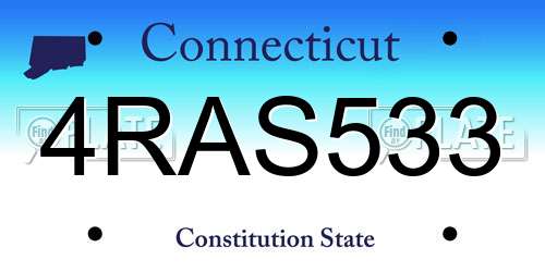 4RAS533 Connecticut License Plate