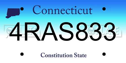 4RAS833 Connecticut License Plate