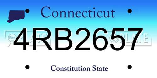 4RB2657 Connecticut License Plate