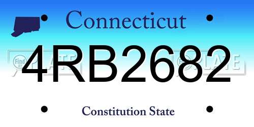 4RB2682 Connecticut License Plate