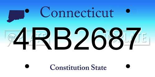 4RB2687 Connecticut License Plate
