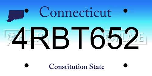 4RBT652 Connecticut License Plate