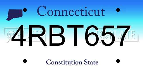 4RBT657 Connecticut License Plate