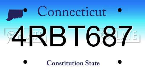 4RBT687 Connecticut License Plate