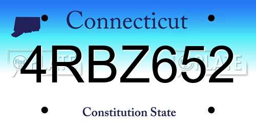 4RBZ652 Connecticut License Plate