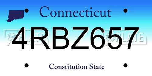 4RBZ657 Connecticut License Plate