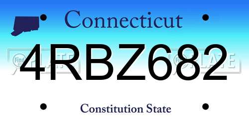 4RBZ682 Connecticut License Plate