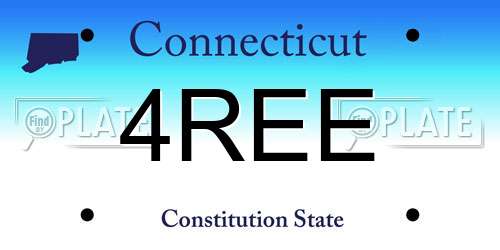 4REE Connecticut License Plate