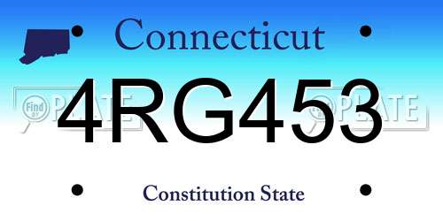 4RG453 Connecticut License Plate