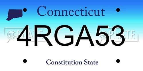 4RGA53 Connecticut License Plate