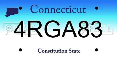 4RGA83 Connecticut License Plate