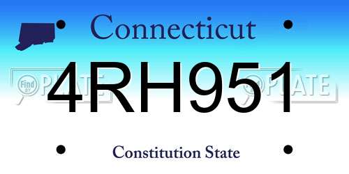 4RH951 Connecticut License Plate