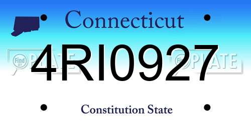 4RI0927 Connecticut License Plate
