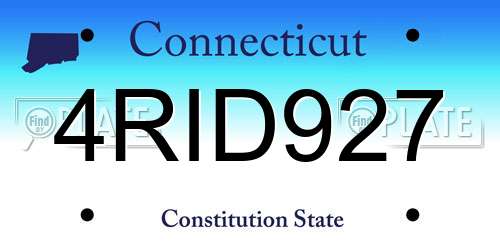 4RID927 Connecticut License Plate