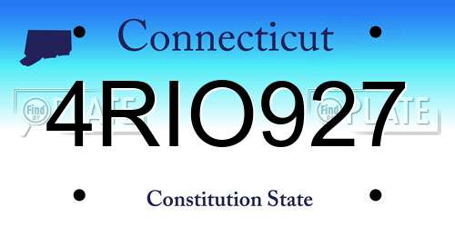 4RIO927 Connecticut License Plate