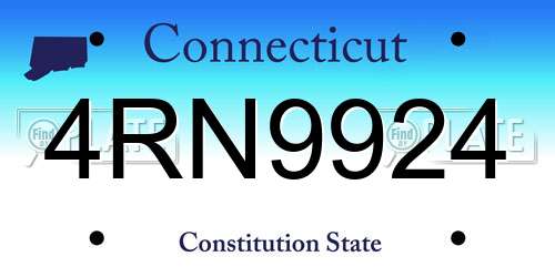 4RN9924 Connecticut License Plate