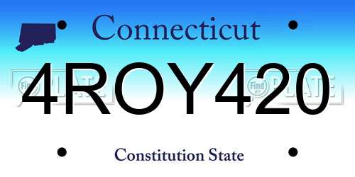 4ROY420 Connecticut License Plate