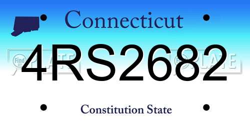 4RS2682 Connecticut License Plate