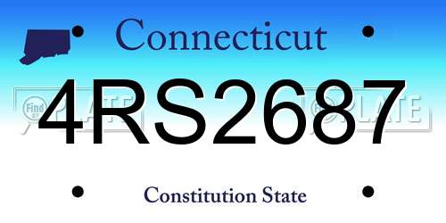 4RS2687 Connecticut License Plate