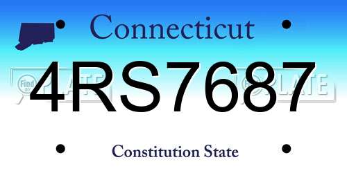 4RS7687 Connecticut License Plate