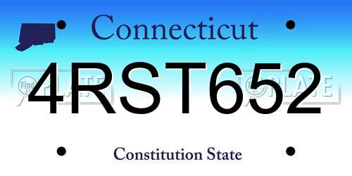 4RST652 Connecticut License Plate