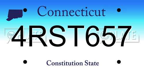 4RST657 Connecticut License Plate