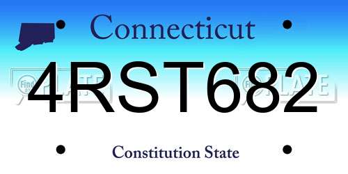 4RST682 Connecticut License Plate