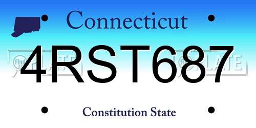 4RST687 Connecticut License Plate