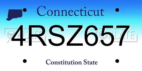 4RSZ657 Connecticut License Plate