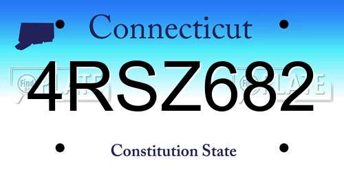 4RSZ682 Connecticut License Plate