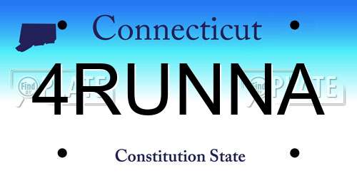 4RUNNA Connecticut License Plate