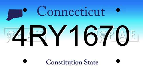 4RY1670 Connecticut License Plate