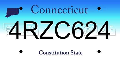 4RZC624 Connecticut License Plate