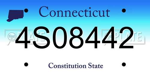 4S08442 Connecticut License Plate
