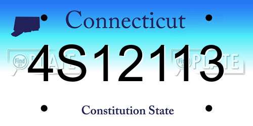4S12113 Connecticut License Plate