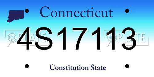 4S17113 Connecticut License Plate