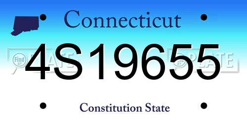 4S19655 Connecticut License Plate