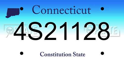 4S21128 Connecticut License Plate