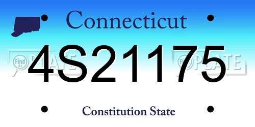 4S21175 Connecticut License Plate