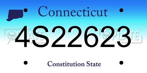 4S22623 Connecticut License Plate