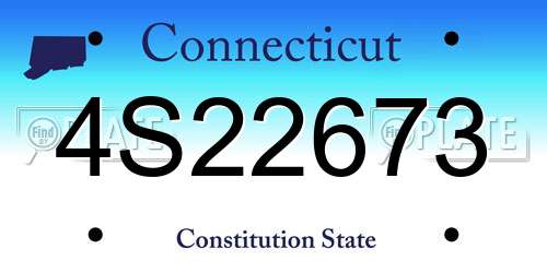 4S22673 Connecticut License Plate