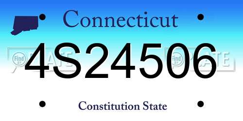 4S24506 Connecticut License Plate