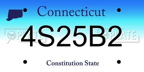 4S25B2 Connecticut License Plate