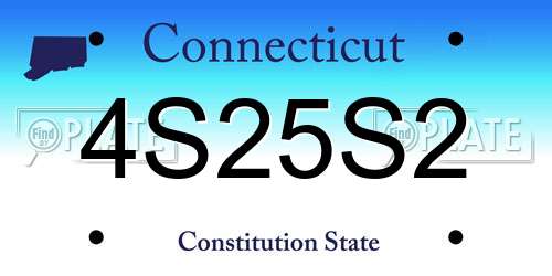 4S25S2 Connecticut License Plate