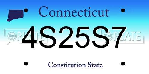 4S25S7 Connecticut License Plate