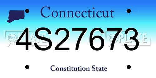 4S27673 Connecticut License Plate