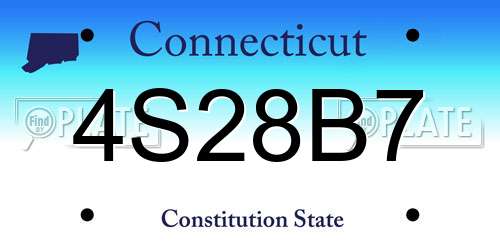 4S28B7 Connecticut License Plate